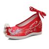 Apariencia Zapatos de Boda Estilo Chino Wo Zapatos de Mujer Original Borla de Perlas Zapatos de Boda Antiguos Aumento de Altura Interior Gancho Vestido Han Zapatos de Boda