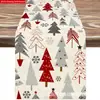 Toalha de Mesa de Natal com Estampas Suporta Vendas Transfronteiriças, Novo Caminho de Mesa de Natal Transfronteiriço, Jogo Americano Popular para Mesa de Jantar Tmu