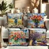 Floreros de Primavera Pastoral para Repisa de Ventana Fundas de Almohada Más Vendidas en Amazon Transfronterizo Fundas de Almohada para Oficina Dormitorio