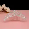 Pente de cabelo elegante e nobre estilo coreano, pente de inserir para adulto, adorno de cabeça com flor de noiva, decoração para fotos de estúdio, acessórios de cabelo de acompanhamento