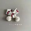 Bufanda de Punto Roja Navideña y de Año Nuevo para Niños, Calentador de Cuello Lindo con Pompón Cálido de Otoño e Invierno para Niños y Niñas, Bufanda Cruzada