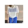 Camiseta de manga corta a rayas con cuello polo de verano, diseño de moda, versátil, cuello redondo, top para mujer, moda ins