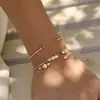 Pulsera de Estilo Europeo y Americano Wanxing para Mujer, Acero Inoxidable Dorado de 18K con Circonita y Pedrería, Moda Transfronteriza Ol Personalidad Ins Pulsera