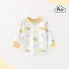 Camiseta de Manga Larga para Bebé Ropa de Primavera y Otoño Ropa Interior Infantil Algodón Puro Capa Base para Bebé Pijama de Niña Body de una Pieza para Niño