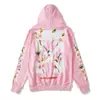 Comércio exterior transfronteiriço fora do suéter ow marca de moda clássico rosa flor de pêssego com capuz pulôver branco casaco de veludo de manga comprida