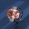2024 nuevo Zhuang Shengsheng joyería cobre chapado en oro simulación seco rosa negro oro personalidad anillo femenino 12*16