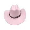 Sombreros de vaquero estilo occidental para hombres y mujeres, sombreros de lana vintage estilo jazz, accesorios transfronterizos para adultos con cabeza de vaca, sombreros de sol de ala ancha