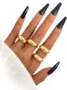 Pulsera Anillo Brillante Exagerada Transfronteriza Nueva Europea y Americana para Mujer Diseño Personalizado Juego de Anillos Abiertos Geométricos