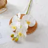 Orquídea phalaenopsis de alta gama, un solo tallo, 9 cabezas, flor artificial phalaenopsis de simulación de película táctil, 7 cabezas, decoración para el hogar, boda, arreglo floral