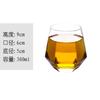 Taza de Diamante Hexagonal, Vaso de Vidrio Transparente con Borde Dorado, Resistente a Altas Temperaturas, Sin Plomo, Copa de Vino Creativa Estilo Ins, Regalo de Negocio