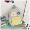 Mochila Escolar para Alunas do Ensino Fundamental II, Bolsa com Combinação de Cores Fofa, Mochila Estudantil Estilo Ins, Bolsa Transparente para Bebê de Grande Capacidade, Moderna
