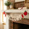 Suministro exclusivo transfronterizo de pancarta de fieltro WELCOME Manzana de tela no tejida para decoración de aula de regreso a clases, entrega OEM