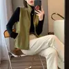 Roupas Femininas 2026 Outono/Inverno Novo Gola Alta Solta Quente Jaqueta Lã Casual Moda Simples Colete