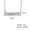 Collar colgante de cadena de cruz de acero inoxidable simple con grabado de letras de marcado láser personalizado, nombre, regalo de aniversario