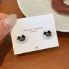 Brincos de animais de desenho animado frescos e divertidos, conjunto de coleção, agulha de prata feminina, cor de gato, fofos, brincos de estudante, atacado