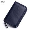 Portatarjetas de Cuero Genuino para Mujer con RFID Personalizado Portatarjetas Amazon Portatarjetas Acordeón con Cremallera Cuero Vacuno para Hombre