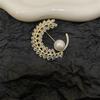 Casaco elegante Zircon Trigo Ear Broche Feminino Luxo Leve Elegante Anti-corrida Luz Terno Pin All-match Niche Acessórios