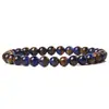 Pulsera de Piedra Ágata Azul y Marrón Natural Elegante y Duradera Joyería Unisex Pulsera Elástica Ajustable para Hombres y Mujeres Perfecta para el Uso Diario o Ocasiones Especiales