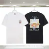 Nuevo Producto de Comercio Exterior: Camiseta de manga corta Casablanca con un cuello redondo único y el logotipo de letra impreso de la Puerta de las Ilusiones