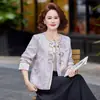 Nuevo Estilo Otoño/Invierno 2026 Abrigo para Mamá, Moda Casual para Mujeres de Mediana Edad, Tallas Grandes, Corte Amplio, Adelgazante, Versátil Cardigan de Corte Ajustado