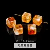 Jingde Joyería Piedra Natural Cubo de Cristal Cuenta Suelta Individual Negro Dorado Cubo Súper Accesorios para Joyería DIY Cuentas al por Mayor