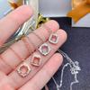 Directo de fábrica plata 925 sin gemas incrustadas cadena para la clavícula piedra principal 6*6mm puede venir con incrustación de piedra