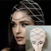 Acessórios de noiva e casamento com strass transfronteiriços europeus e americanos, tiara de rede com franjas, acessórios para performance e passarela, Faixa de cabelo