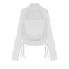 Camiseta feminina primavera design senso nicho puro desejo spice girl camisa curta justa base interna chique manga comprida top