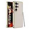 Funda de Teléfono Móvil Creativa Personalizada Adecuada para Samsung S26Ultra Recubierta Galvanizada Agujero Fino Color Puro Cubierta Protectora S26Ultra para Hombres y Mujeres