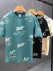 Camisa de Verano Original para Hombre de Manga Corta, Delgada, con Estampado de Letras, de Media Manga, Marca Trendy Juvenil, Ropa para Hombre de Media Manga