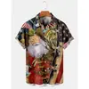 Elemento Navideño Estación Independiente Aliexpress Transfronterizo Ropa de Hombre Impresión Digital 3D Manga Corta con Cuello Camisa Versátil para Hombre