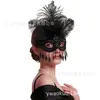 Máscara de Medio Rostro de Carnaval Europeo Máscara de Ojos con Plumas Máscara Sexy de Venecia Máscara de Maquillaje para Baile de Máscaras Venta al por Mayor