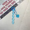 Nova série de cores verão gelatina acrílico corrente coração capa protetora airpods pingente bolsa chaveiro corrente para pendurar