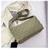 Bolsa Grande de Veludo Listrado Feminina 2024 Verão Nova Chegada Grande Capacidade Lona Ombro Transversal Bolsa Tote Casual Vintage