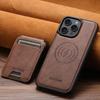 Adequado para Capa de Celular Iphone18Promax, Samsung S26Ultra Porta-Cartão de Carregamento Sem Fio Magnético Capa de Couro
