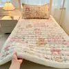 Protector de Colchón de Terciopelo de Leche de Invierno, Cojín Suave para Uso Doméstico, Engrosado para Cama Individual de Dormitorio Estudiantil, Protector de Colchón con Forro Polar