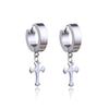 Pendientes Punk de Acero Inoxidable con Cruz Negra para Mujeres Hombres Moda Retro Colgante de Cadena Hip Hop Joyería Pendientes Venta al por Mayor