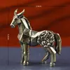 Adornos Retro de Latón Caballo de Guerra que Genera Dinero Nuevo 2026 Caballo del Zodiaco Hogar Sala de Estar Oficina Año del Caballo Adornos de Escritorio