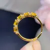 Anel Feminino de Safira Amarela Prata 925 Inlaid Anel Feminino Atacado Produtos Fabricados na Fábrica com Envio Direto de Uma Peça