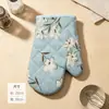 Guantes de cocina para hornear resistentes al calor estilo japonés con estampado floral para venta al por mayor transfronteriza, tapetes para horno aislantes del calor con patrón floral múltiple, almohadillas aislantes del calor resistentes a altas temperaturas