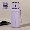 Caneca Térmica Tampa de Tigela Grande Capacidade com Aparência Premium Aço Inoxidável 316 Portátil para Uso Externo Estudantes Masculinos e Femininos Desenho Animado Tampa Única Uso Duplo