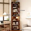 Mueble de esquina de madera maciza, estante de esquina, gabinete estrecho triangular de pared, mueble de almacenamiento para dormitorio, estantería de esquina en forma de abanico de pie