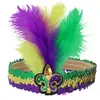 Accesorios de Carnaval Mardi Gras Brasileño Artículos Pequeños Diadema de Plumas y Lentejuelas Tocado Aro para la Cabeza Amazon Transfronterizo