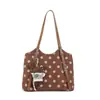 Bolso de lunares estilo retro para otoño e invierno, tonos tierra, gran capacidad, bolso tote para mujer, bolso de hombro y bolso de axila, exudando un ambiente sofisticado