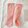 Calcetines de otoño estilo Miu para mujer, calcetines apilados de media pierna, estilo japonés, calcetines de placa recta para mujer, calcetines finos de algodón color caramelo.