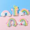 Accesorios de resina de arcoíris hermosos de fábrica para manualidades, gota de pegamento cremoso hecha a mano, parche decorativo para carcasa de teléfono