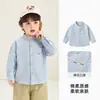 Ropa infantil Kaka Panda, camisa de algodón puro con cuello mao, tops para niños, camisas de otoño para niñas, ropa de otoño, ropa para bebés
