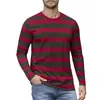 Sudaderas a Rayas de Contraste de Color Clásico 2025 para Hombre Manga Larga Impresión 3D Color Diario Casual Cuello Redondo Camisa