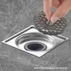 Drenaje de Piso Antiolor de Acero Inoxidable 304, Gran Capacidad de Flujo Balcón Baño Inodoro Drenaje de Piso de Bambú Engrosado de Lujo para Lavadora