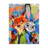 Zootopia Pintura al Óleo Digital DIY Colorear Personaje de Película Animada Judy Nick Pintura Decorativa Acrílica Hecha a Mano